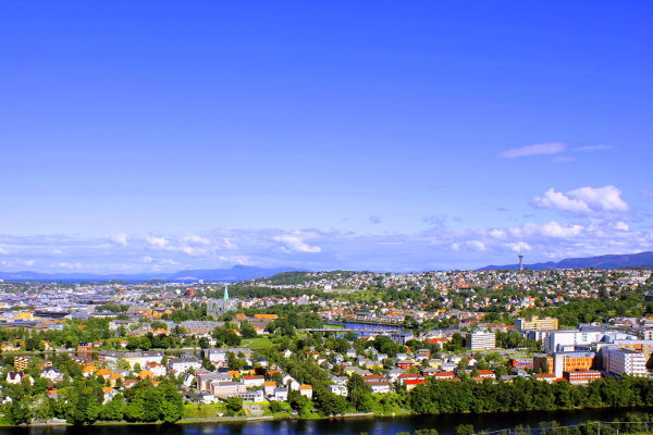 Ausblick von Utsikten in Trondheim bei der Natur- und Stadtwanderung