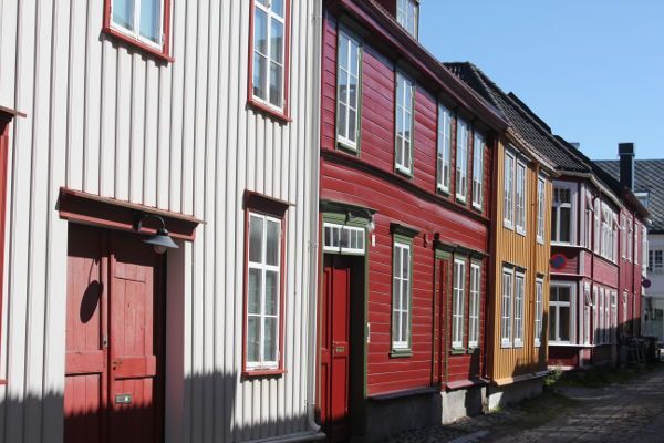 View to Trondheims waterfront at Solsiden